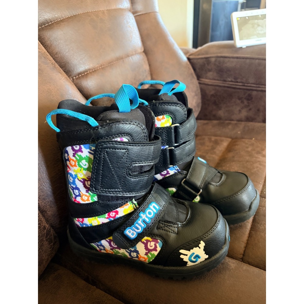 Burton Kids Grom Snowboard Boots Black Multi Color Blue Size US size 1